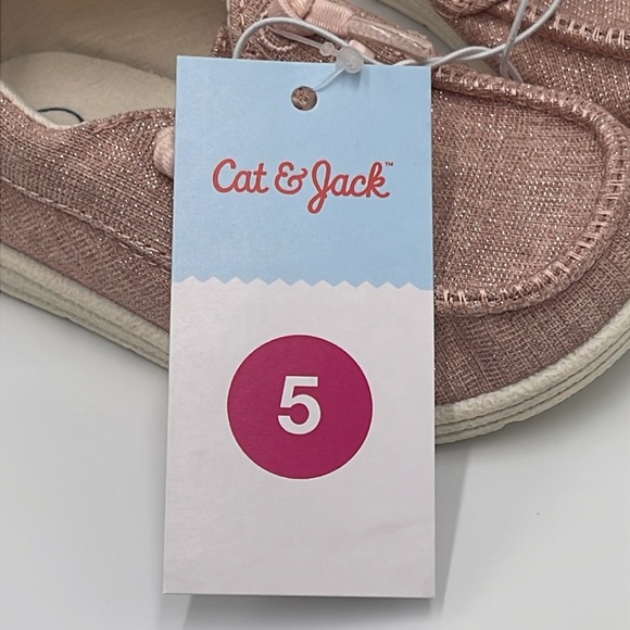 NWT Cat & Jack Kids Bobby Slip-On Sneakers Pink Size 5 - Picture 10 of 11